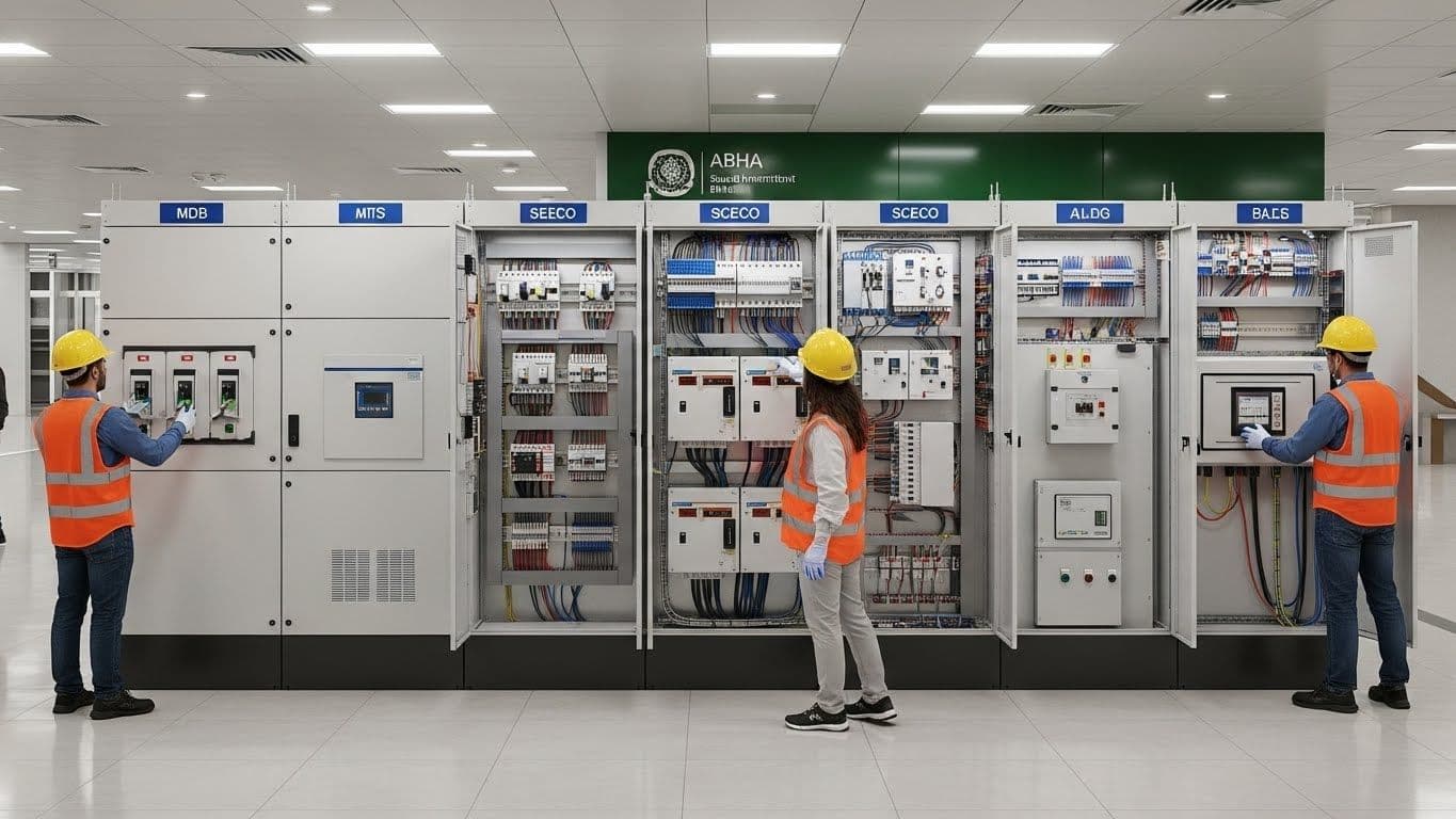 Saudi Investment Bank – ABHA, ABHA, Saudi Arabia - MDB, ATS, SCECO & Lighting Panel - ECS Project