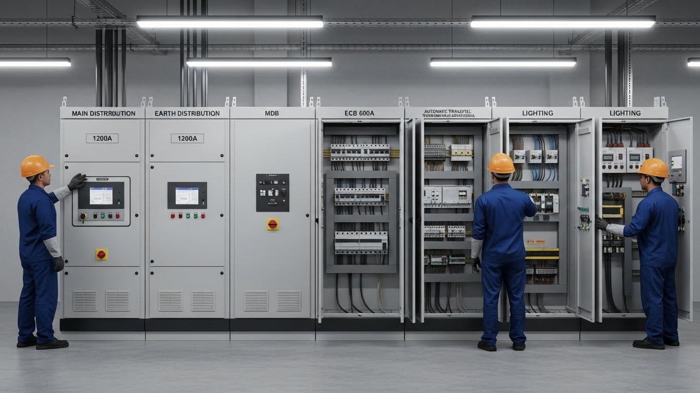 Ummal Qura Printing Press, Makkah (Extension Project), Makkah, Saudi Arabia - MDB 1200A, ECB 600A, ATS 1200A & Lighting Control Panels - ECS Project